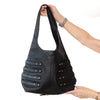 Jimmy Choo Bardia Black Leather Buckle Hobo Bag.