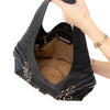 Jimmy Choo Bardia Black Leather Buckle Hobo Bag.