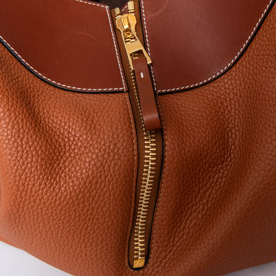 Loewe Tan  And Brown Leather Hammock Bag