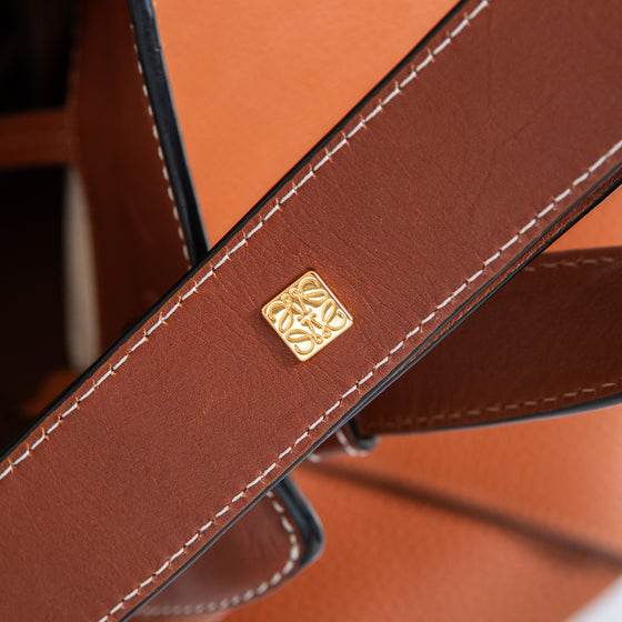 Loewe Tan  And Brown Leather Hammock Bag