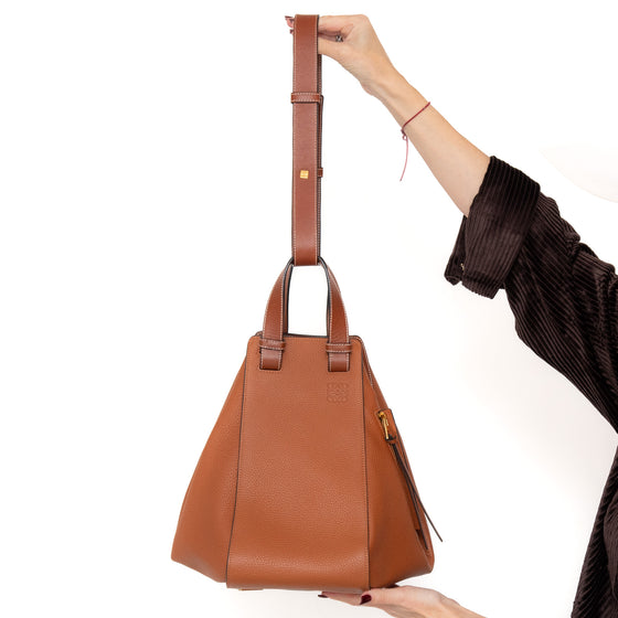 Loewe Tan  And Brown Leather Hammock Bag