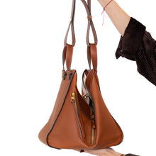  Loewe Tan  And Brown Leather Hammock Bag