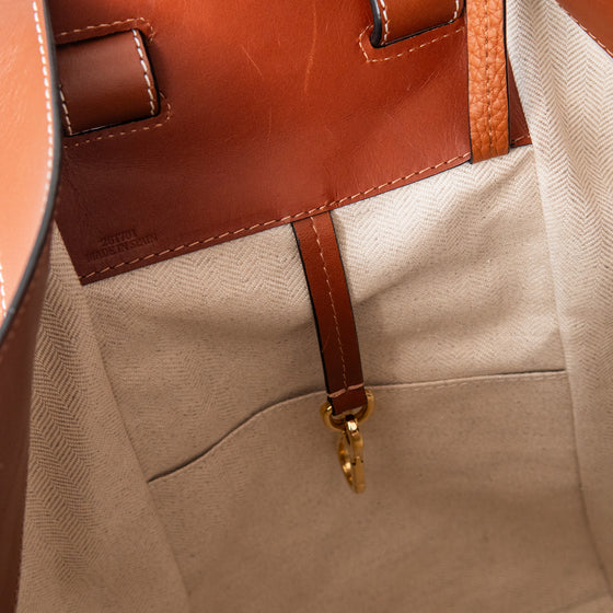Loewe Tan  And Brown Leather Hammock Bag