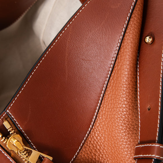 Loewe Tan  And Brown Leather Hammock Bag