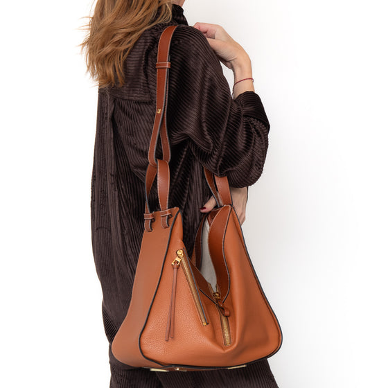 Loewe Tan  And Brown Leather Hammock Bag