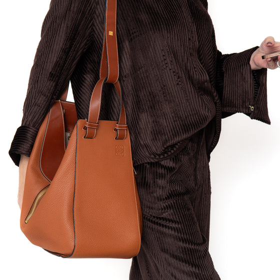 Loewe Tan  And Brown Leather Hammock Bag