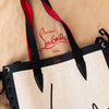 Christian Louboutin Cabalace Natural All You Need Is Red Tote Bag