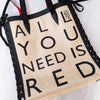 Christian Louboutin Cabalace Natural All You Need Is Red Tote Bag