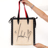 Christian Louboutin Cabalace Natural All You Need Is Red Tote Bag