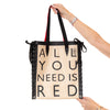 Christian Louboutin Cabalace Natural All You Need Is Red Tote Bag