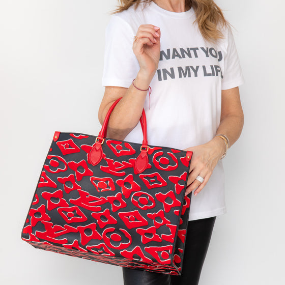 Louis Vuitton x Urs Fischer Red On The Go Tote Bag