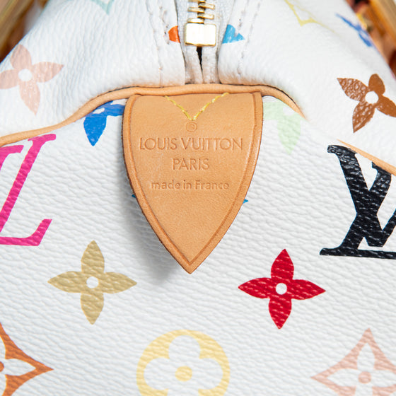 Louis Vuitton X Takashi Murakami Multicolore White Speedy 30 Bag