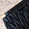 Miu Miu Oversized  Black Patent Clutch Bag