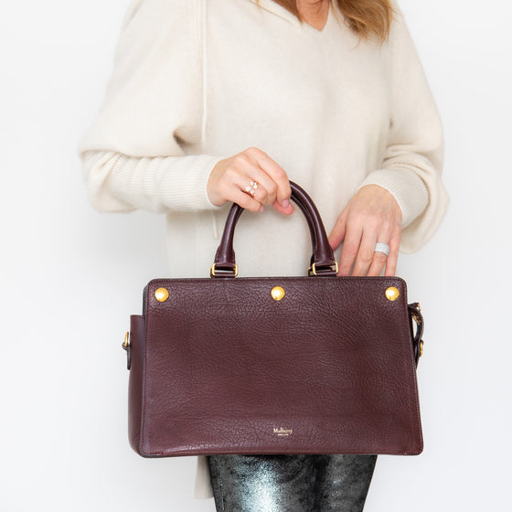 Mulberry Oxblood Chester Leather Tote Bag