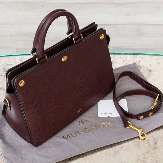 Mulberry Oxblood Chester Leather Tote Bag