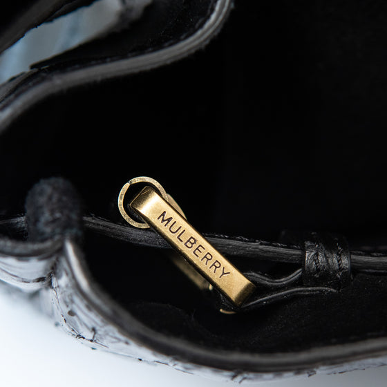 Mulberry Black Bayswater Heritage Mock Croc Leather Bag