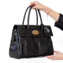  Mulberry Black Bayswater Heritage Mock Croc Leather Bag