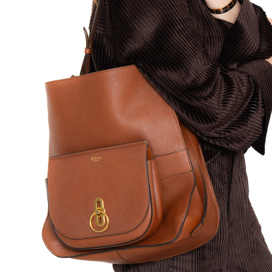 Mulberry Amberley Oak Grained Leather Hobo Bag