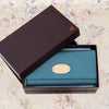 Mulberry Teal Blue Plaque Continental Leather Wallet