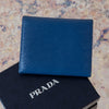 Prada Blue Leather Bifold  Wallet Prada