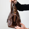 Prada Vintage Brown Crocodile Bag with Gold Tone Hardware