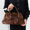 Prada Vintage Brown Crocodile Bag with Gold Tone Hardware