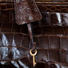 Prada Vintage Brown Crocodile Bag with Gold Tone Hardware