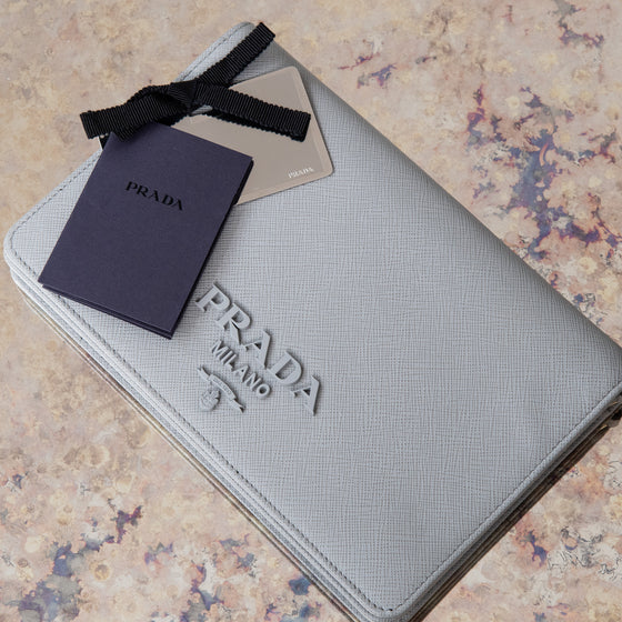 Prada Saffiano Grey Leather Crossbody Bag