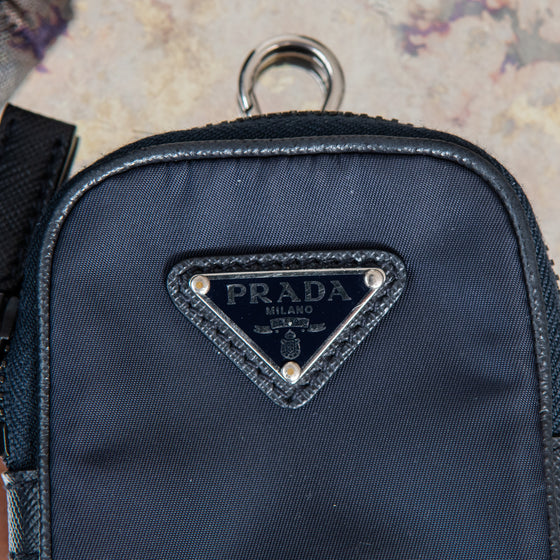 Prada Black Re-Nylon  And Saffiano Leather Shoulder Bag