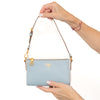 Prada Pale Blue Bi Colour Saffiano Leather Mini Bag