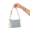 Prada Pale Blue Bi Colour Saffiano Leather Mini Bag
