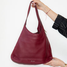  Prada Burgundy Cervo Zip Around Hobo Bag