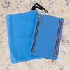 Smythson Multi Zip Travel Leather Wallet in Periwinkle Blue Grained Leather