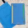 Smythson Multi Zip Travel Leather Wallet in Periwinkle Blue Grained Leather