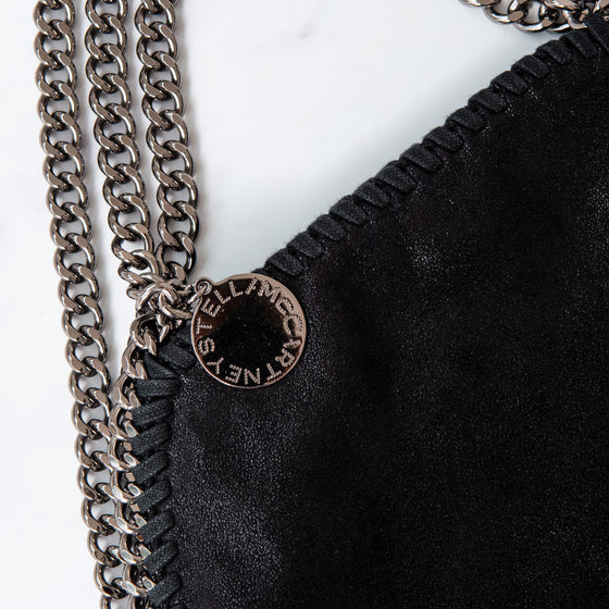 Stella McCartney Black Falabella Triple Chain Shoulder Bag