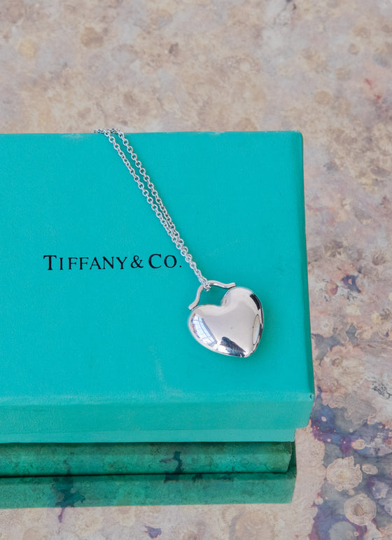 Tiffany Sterling Silver Heart Pendant Necklace - EVEYSPRELOVED