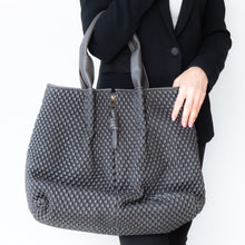  Tissa Fontaneda Grey Leather Tote Bag
