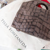 Tissa Fontaneda  Grey Mock Croc Bag