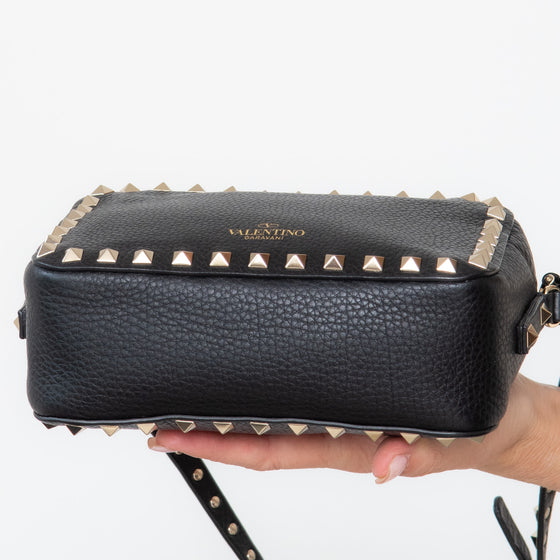 Valentino Garavani Black Leather Rockstud Bag