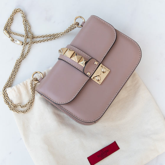 Valentino Garavani Rockstud Glamlock Blush Pink Bag