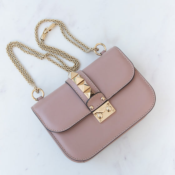 Valentino Garavani Rockstud Glamlock Blush Pink Bag