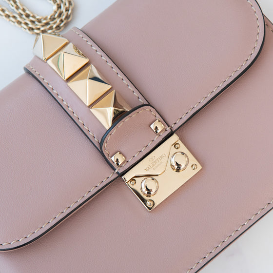 Valentino Garavani Rockstud Glamlock Blush Pink Bag