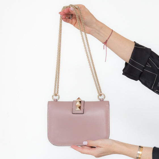 Valentino Garavani Rockstud Glamlock Blush Pink Bag