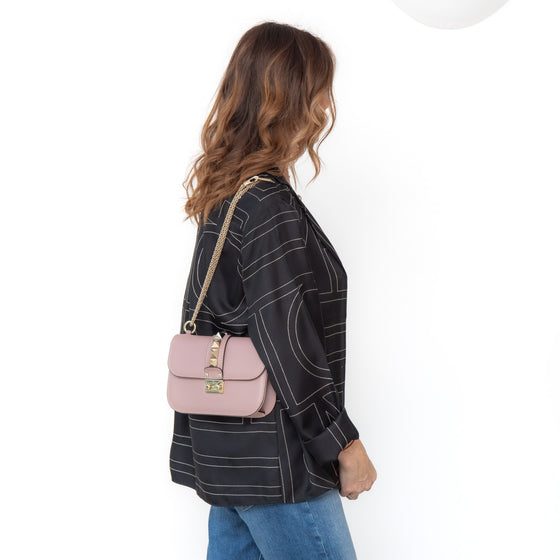 Valentino Garavani Rockstud Glamlock Blush Pink Bag
