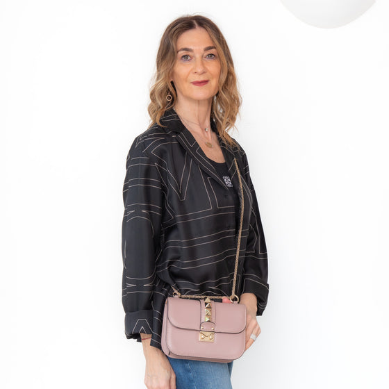 Valentino Garavani Rockstud Glamlock Blush Pink Bag