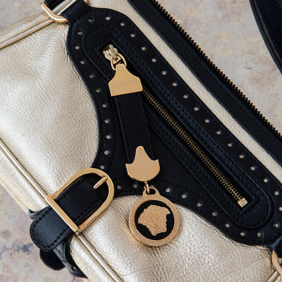Versace Medusa Gold Leather Shoulder Bag