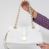 Versace Off White Leather Shoulder Bag