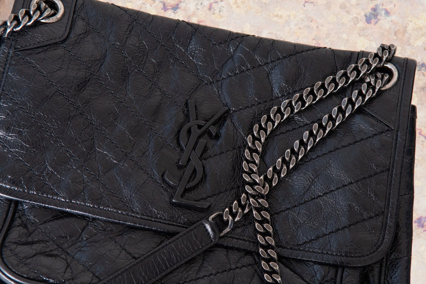 Saint Laurent Niki Medium Black Leather Bag - EVEYSPRELOVED