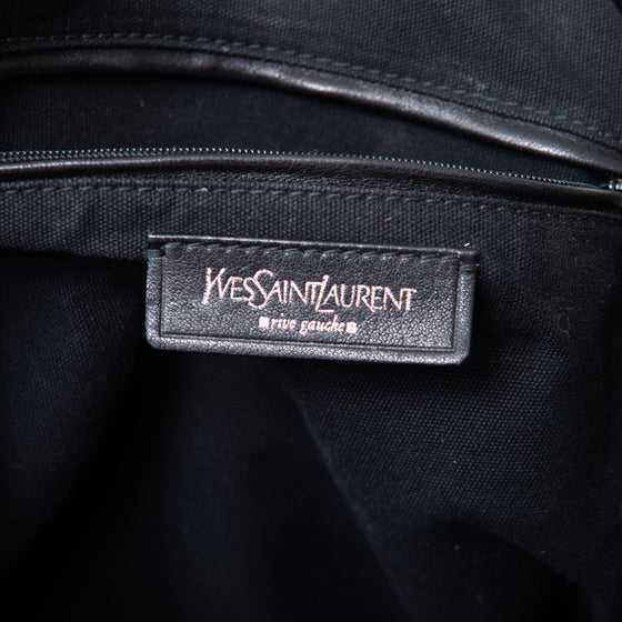 Saint Laurent Black Leather Y Embellished Tote Bag