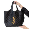 Saint Laurent Icare Black Lambskin Leather Tote Bag